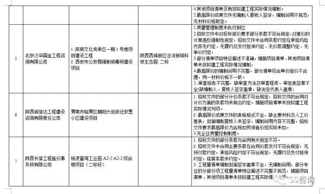 工程造價咨詢、招標(biāo)代理企業(yè)問題列表